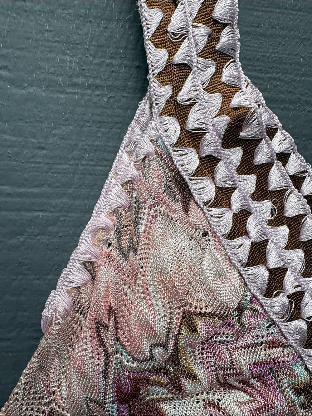 Missoni Sleeveless V-Neck Pastel Zigzag Mini Dress Sz 40 - Picture 6 of 7